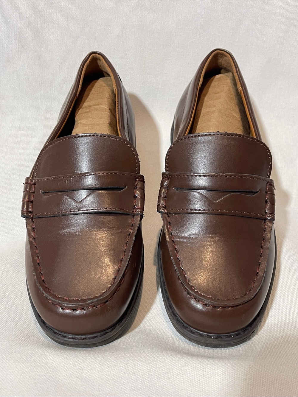J. Crew Kids Brown Leather Penny Loafers